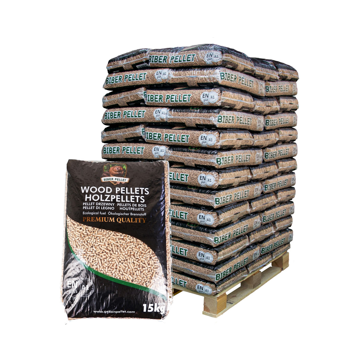 Nadelholz Pellets "Biber" 990 kg – ENplus A1 zertifiziert | Holzpelletsexpress