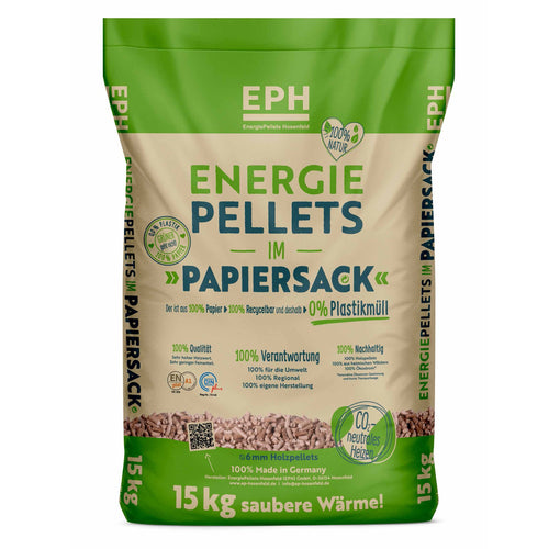 Deutsche Nadelholz-Pellets "EPH" 975 kg – Papier-Sack | Holzpelletsexpress