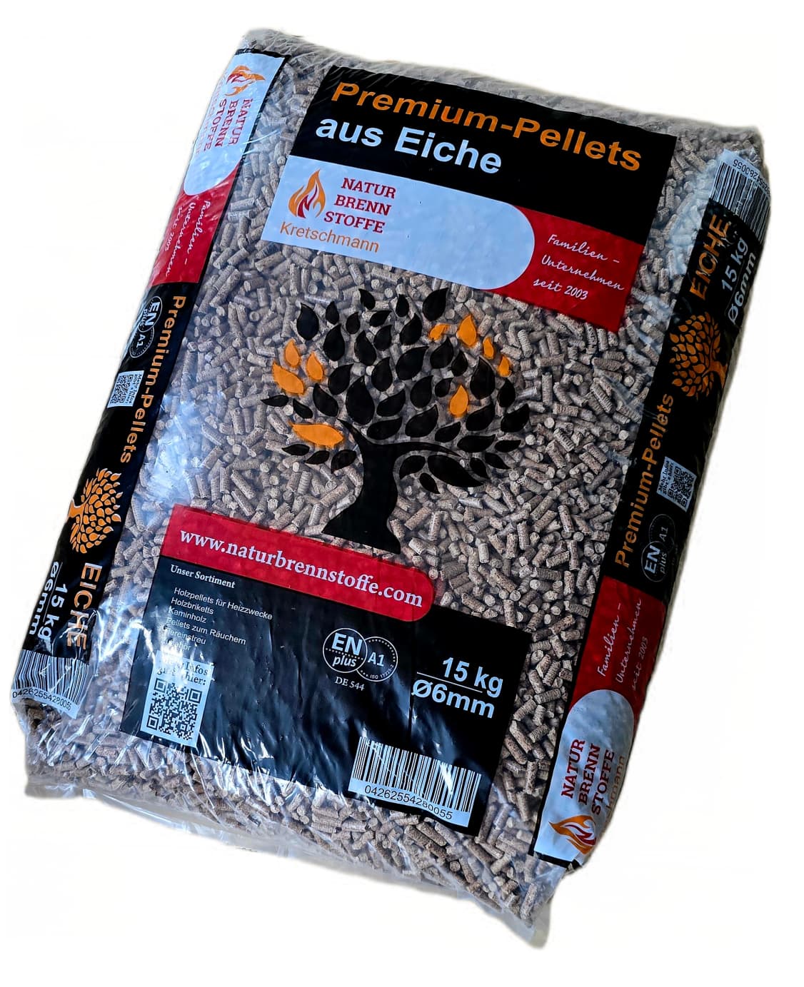 Eichen-Pellets "Naturbrennstoffe" 990 kg – ENplus A1 | Holzpelletsexpress